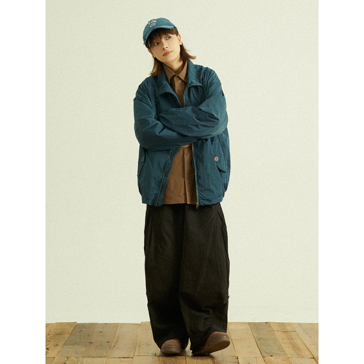 Herren Weite Baggy-Cargo-Hose mit Faltendetails und elastischem Bund Echoarchiv
