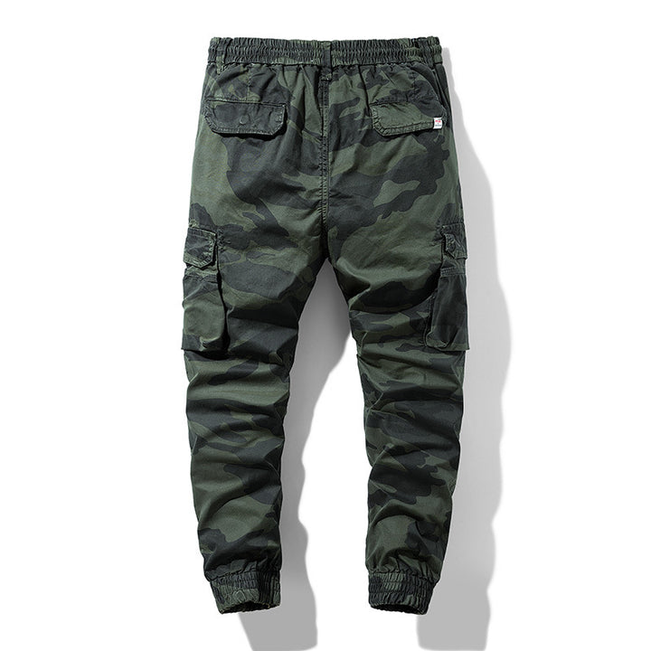 Herren Camouflage-Utility-Cargohose im Joggerstil mit Tunnelzugbund und verstärkten Kniepartien Echo Archiv