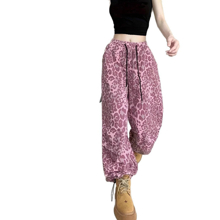 Damen Cargo-Hose mit Leopardenmuster und elastischem Bund Echo Archiv