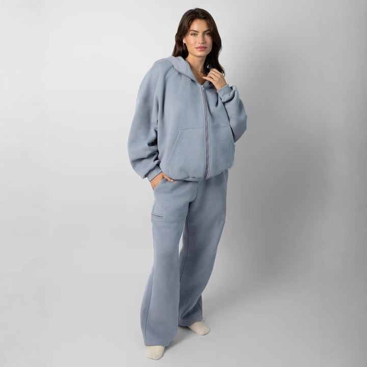 Damen Lässiges Kapuzenpullover und Jogginghose Set Echo Archiv