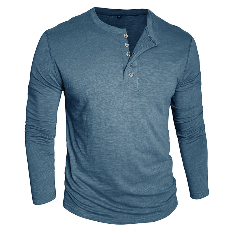 Herren elegantes Langarmshirt mit Knopfleiste Echoarchiv