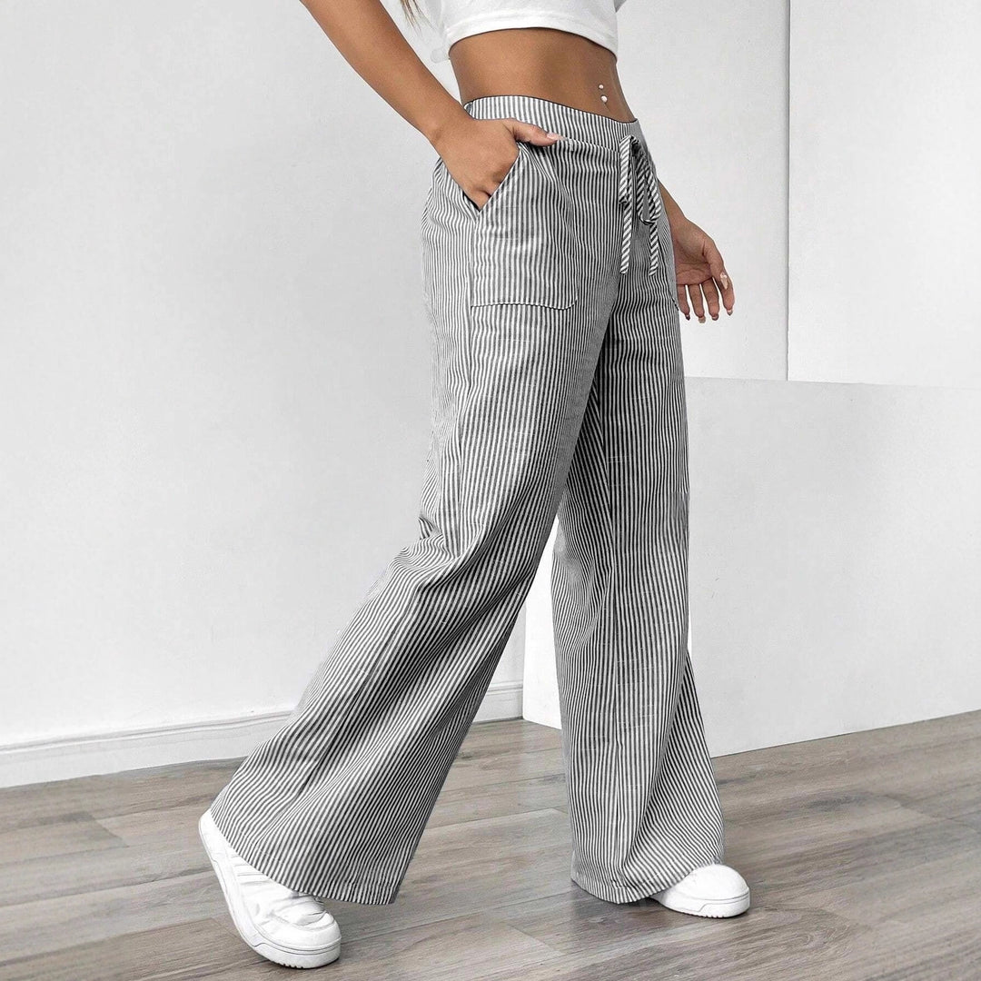 Damen nan weite Baumwoll-Loungehose mit Tunnelzug und Seitentaschen Echo Archiv