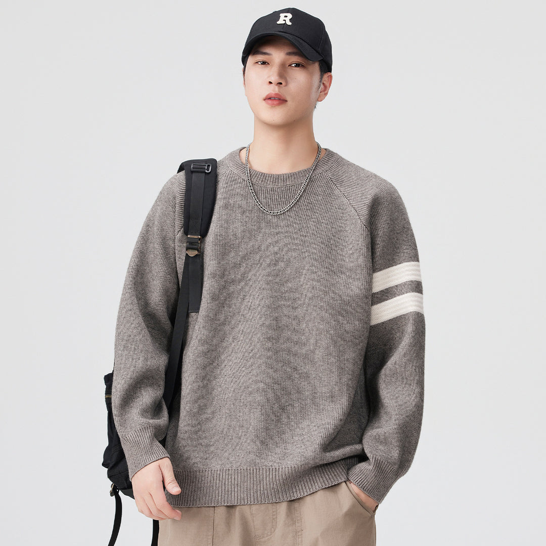 Herren lässiger Sweatshirt mit sportlichen Streifen Echoarchiv