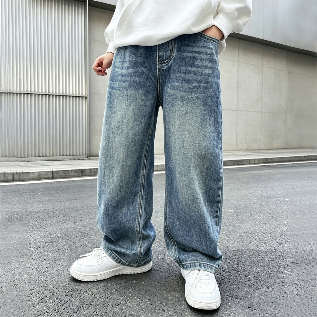 Damen weite Jeanshose mit elastischem Bund und modischem Schnitt Echo Archiv