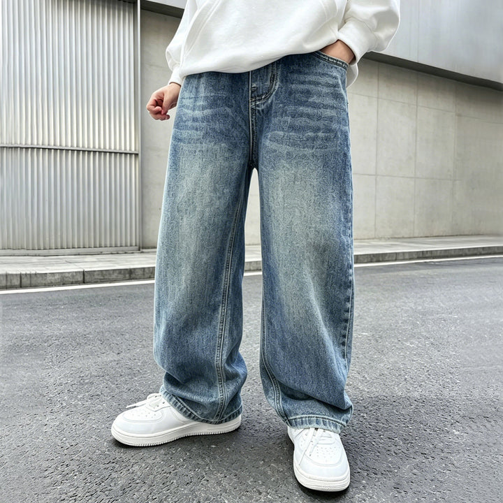 Damen weite Jeanshose mit elastischem Bund und modischem Schnitt Echo Archiv