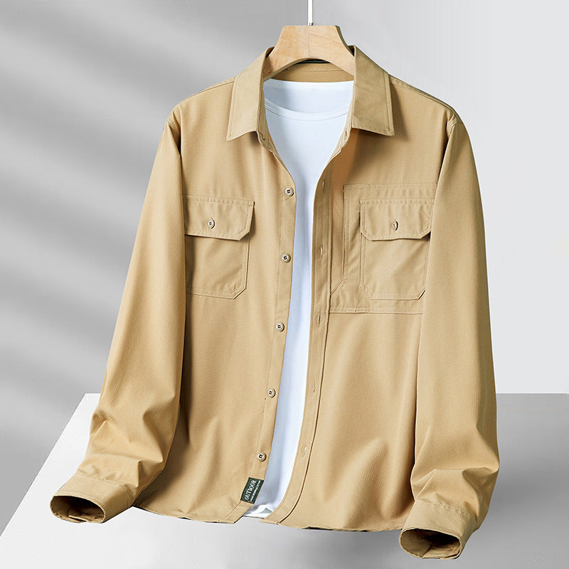 Herren nan strukturiertes Overshirt aus atmungsaktivem Ripstop mit zwei Klappbrusttaschen Echo Archiv