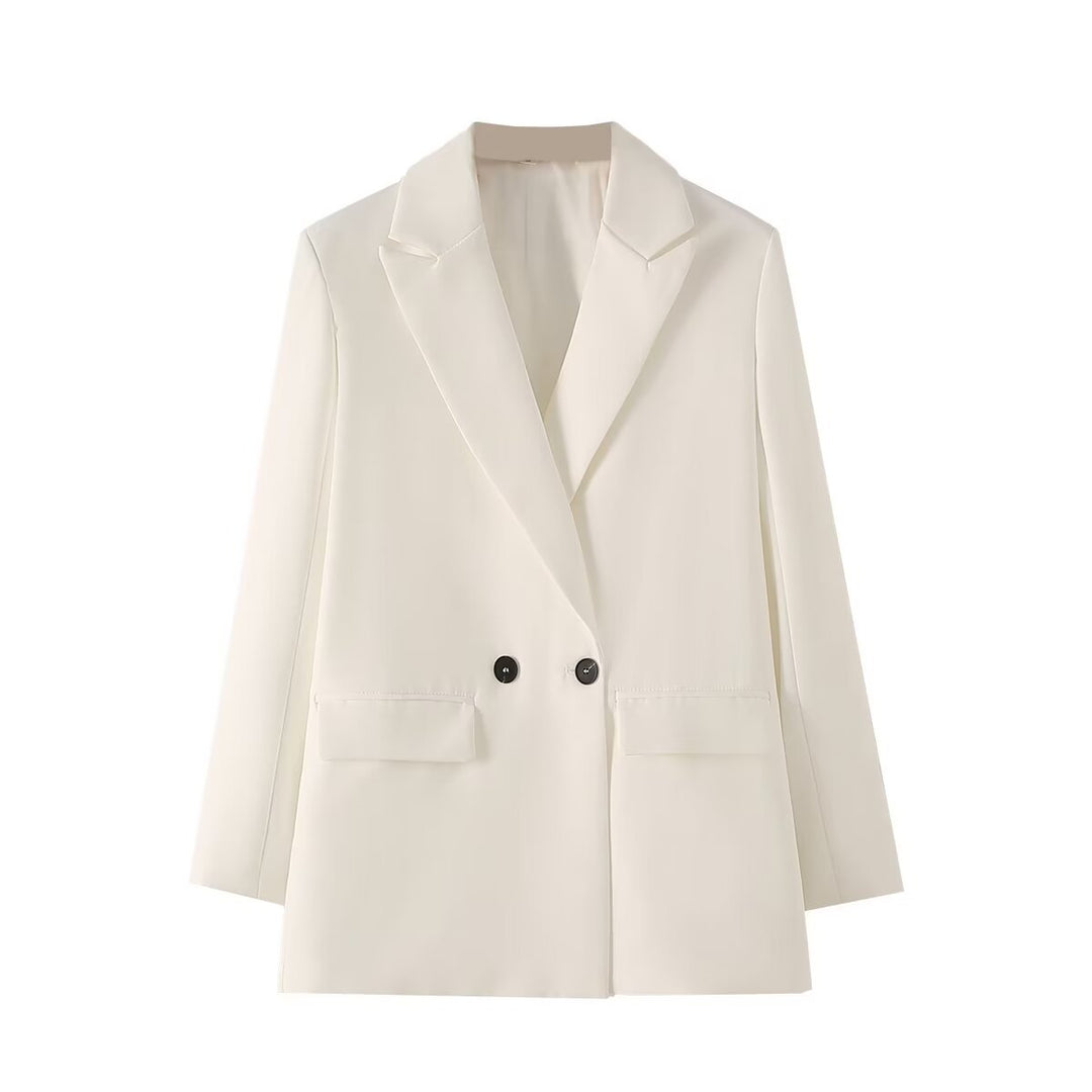 Damen Langer Oversize-Blazer mit markantem Revers, Pattentaschen und leichter Schulterpolsterung Echo Archiv