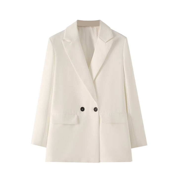 Damen Langer Oversize-Blazer mit markantem Revers, Pattentaschen und leichter Schulterpolsterung Echo Archiv