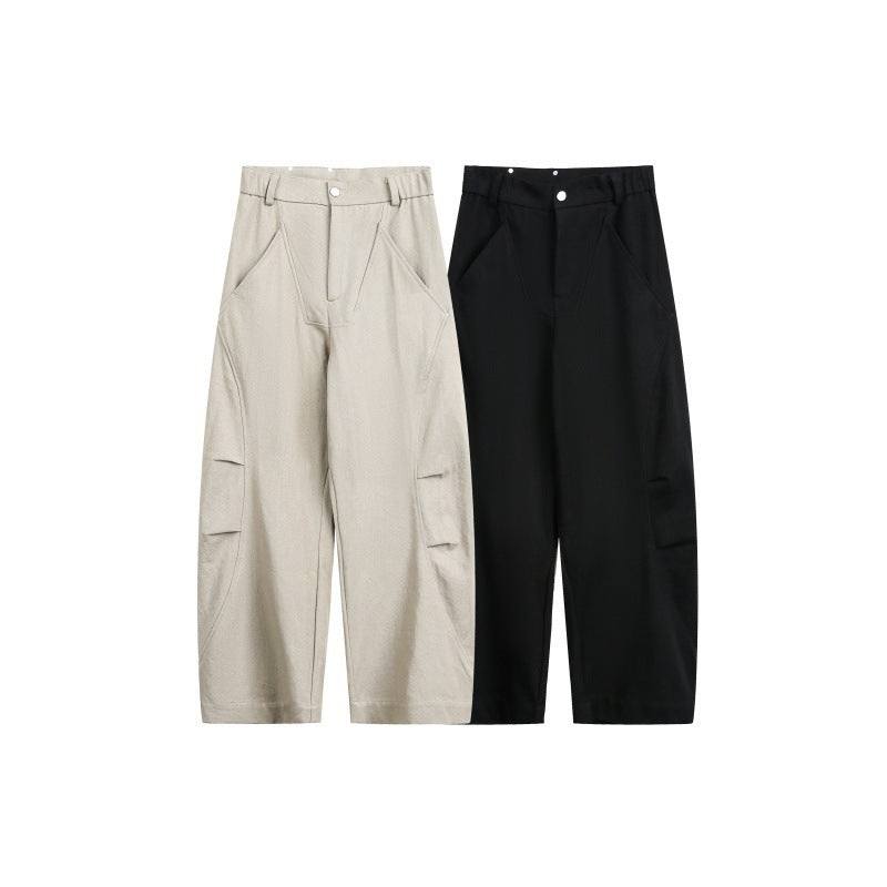 Unisex Weite Cropped-Cargohose mit hoher Taille und Utility-Taschen Echo Archiv