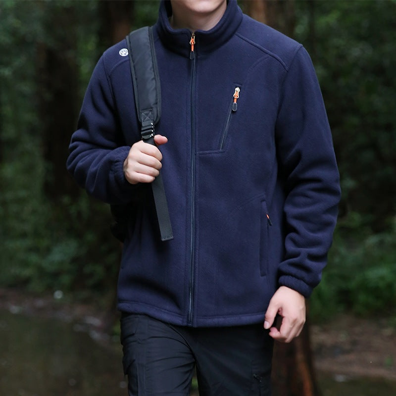 Herren Technische Fleecejacke mit Stehkragen, Brustreißverschluss & verstärkten Eingriffstaschen Echoarchiv