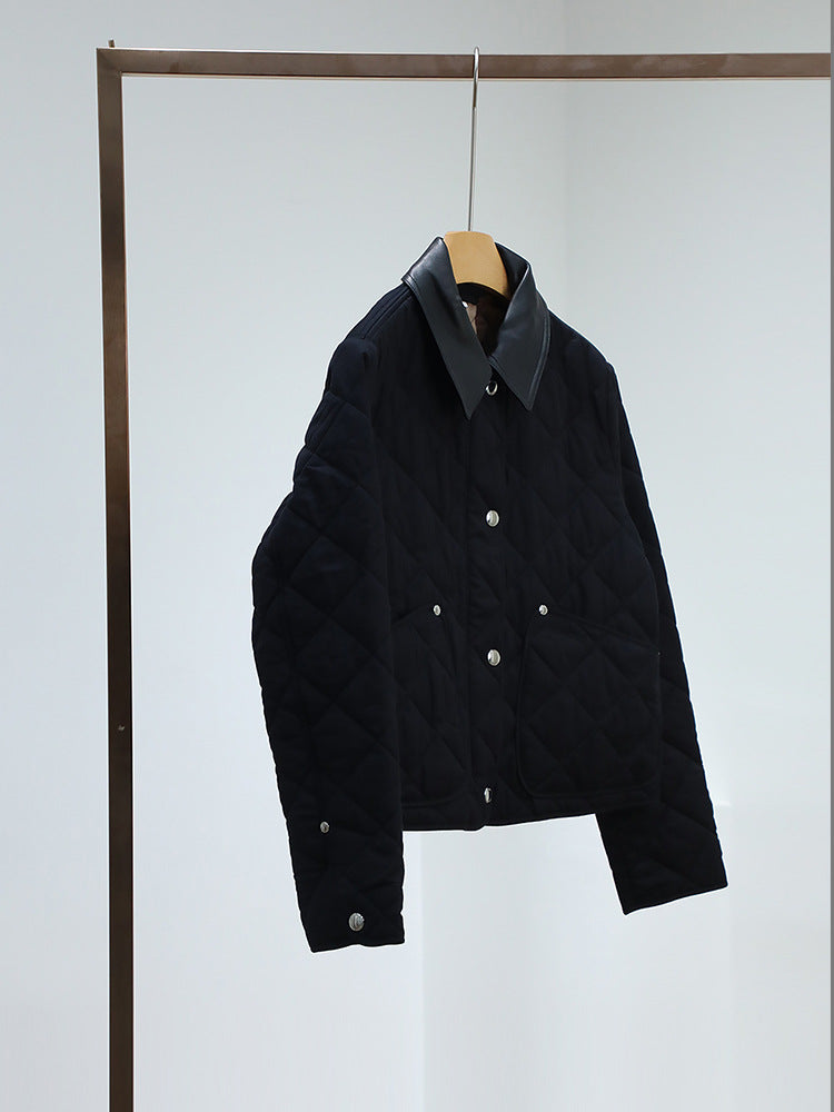 Damen Steppjacke mit hochwertigem Lederkragen Echoarchiv