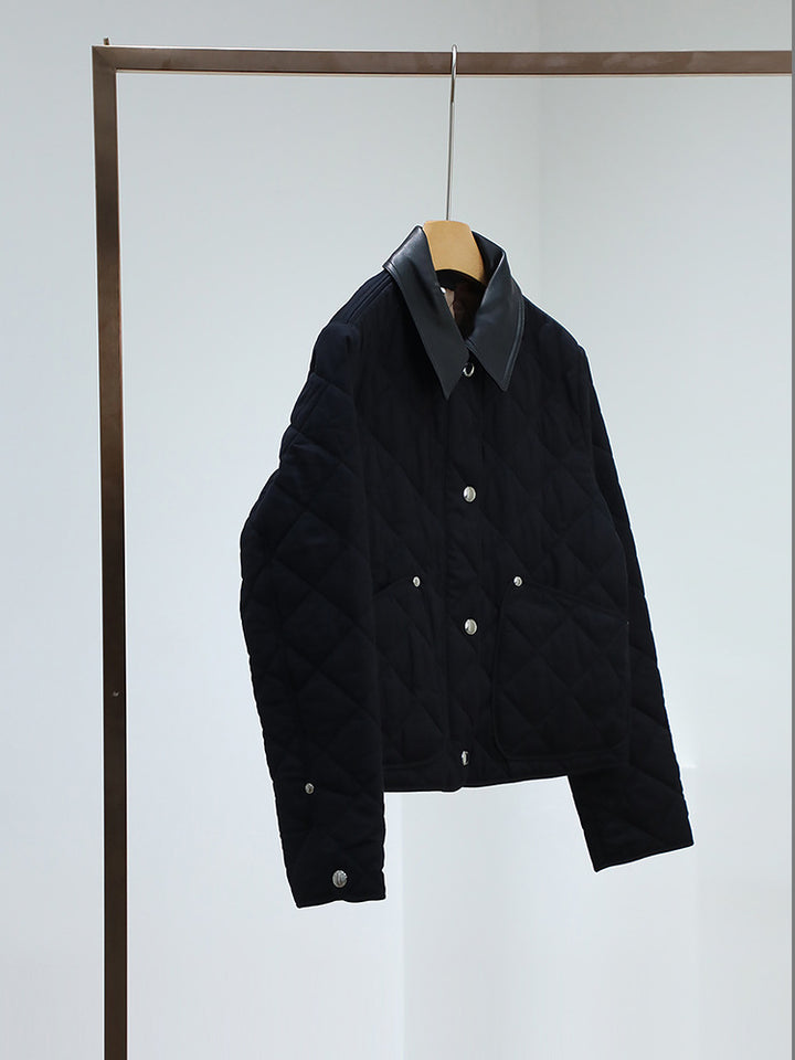 Damen Steppjacke mit hochwertigem Lederkragen Echoarchiv