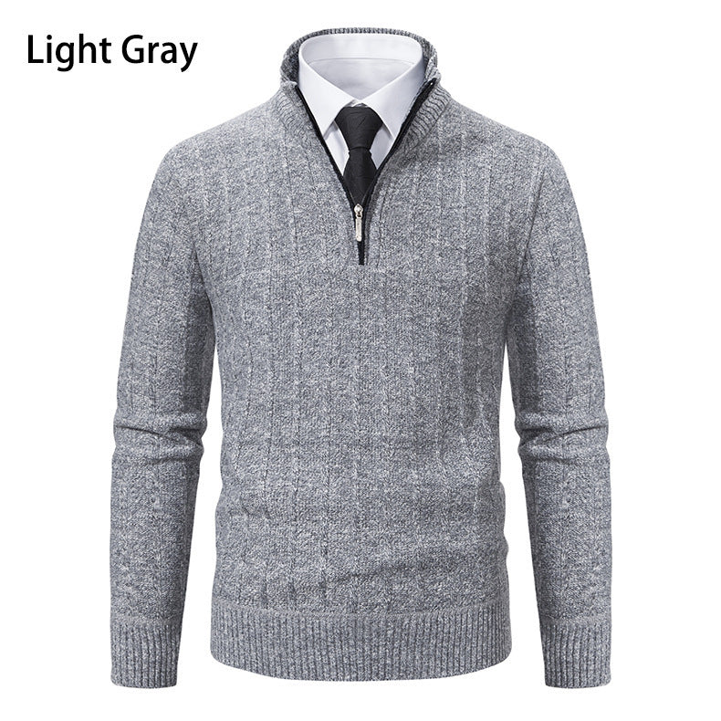 Herren Feinstrickpullover mit Reißverschluss und strukturiertem Design Echoarchiv