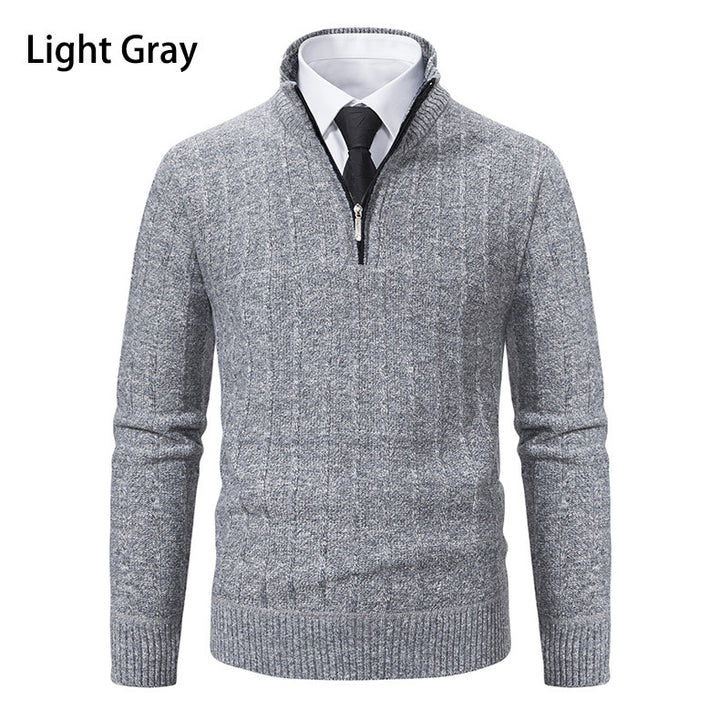 Herren Feinstrickpullover mit Reißverschluss und strukturiertem Design Echoarchiv