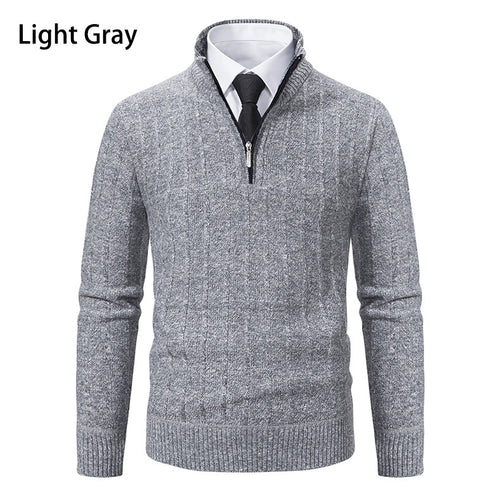 Herren Feinstrickpullover mit Reißverschluss und strukturiertem Design Echoarchiv