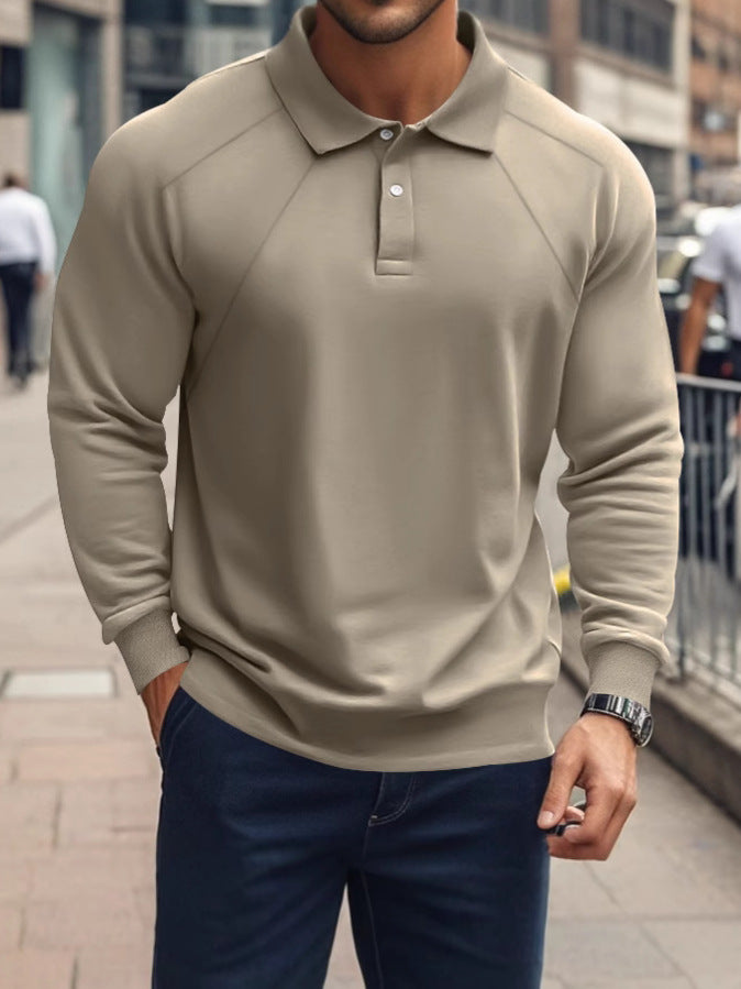 Herren modisches Polohemd mit langem Arm und sportlichem Schnitt Echoarchiv