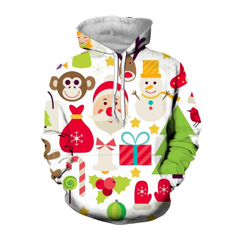 Damen Lustiger Weihnachts-Kapuzenpullover mit festlichem Motiv Echoarchiv