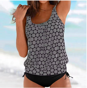 Damen Tankini mit elastischem Bund und gerafftem Oberteil Echo Archiv