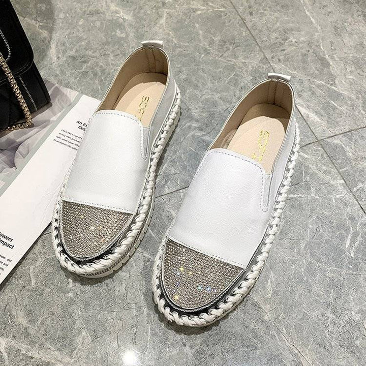 Damen glänzende Slip-On Plateau-Sneaker mit geflochtenem Rand und elastischem Einsatz Echo Archiv