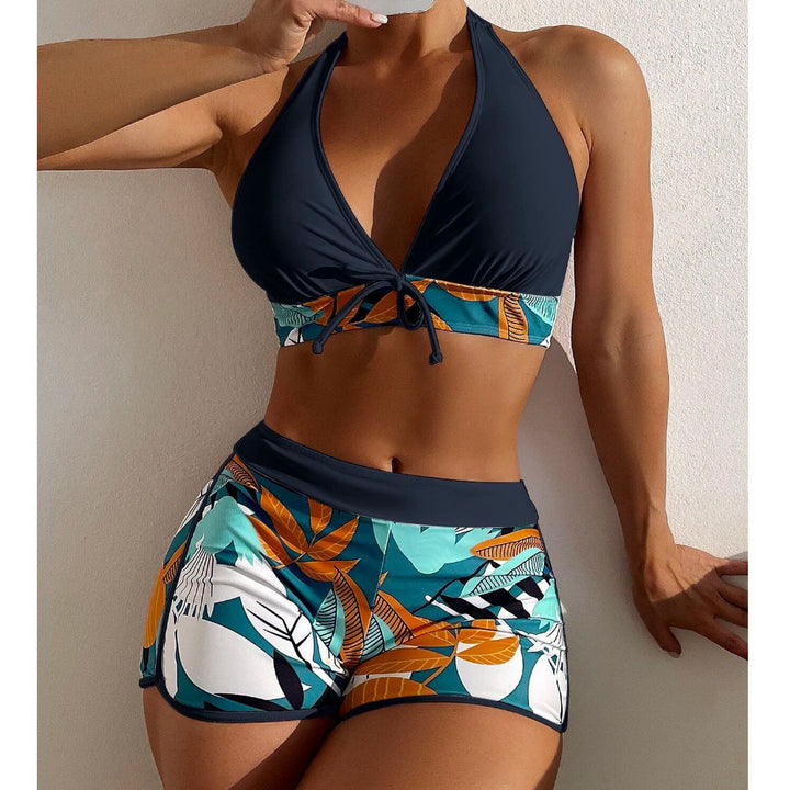 Damen Triangel-Bikini-Set mit hohem Bund und floralem Muster Echo Archiv