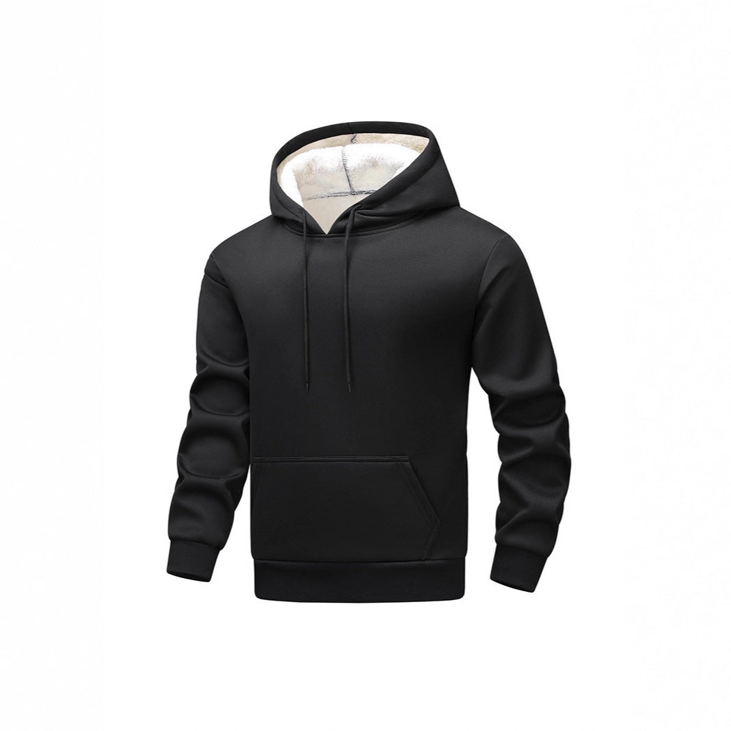 Herren Fleece-Kapuzenpullover mit Sherpa-Innenfutter und Kängurutasche – Cavarno