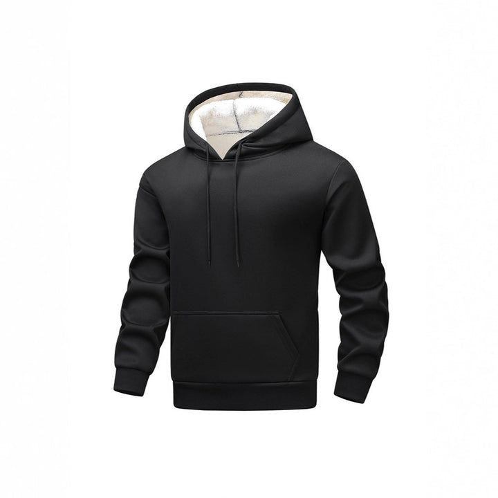 Herren Fleece-Kapuzenpullover mit Sherpa-Innenfutter und Kängurutasche – Cavarno