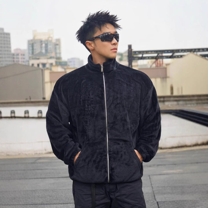 Herren Fleecejacke mit hohem Kragen und weichem Futter Echoarchiv