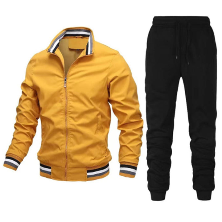 Herren sportlicher Freizeit Trainingsanzug Set mit Bomberjacke und elastischer Jogginghose – Cavarno