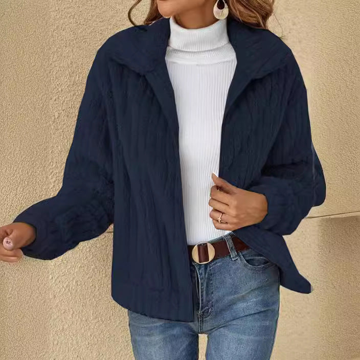Damen nan kuschelige Teddyjacke mit durchgehendem Reißverschluss, Stehkragen und Eingrifftaschen Echo Archiv