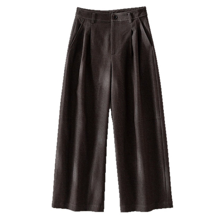 Damen Hochtaillierte weite Culotte-Stoffhose mit Bundfalten Echoarchiv