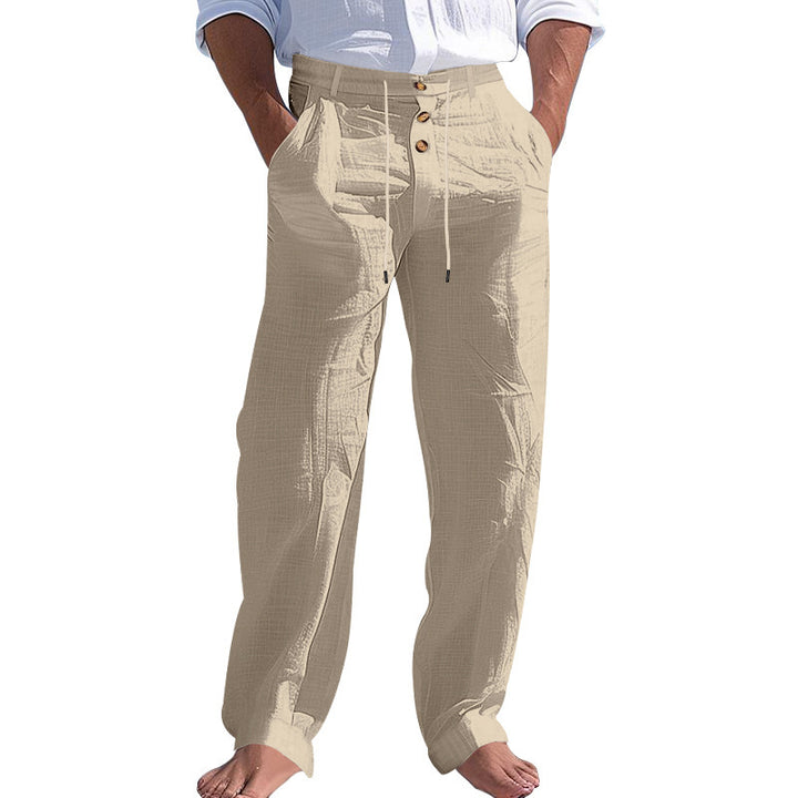 Herren elegante Stoffhose mit verstellbarem Kordelzug und praktischen Taschen Echoarchiv