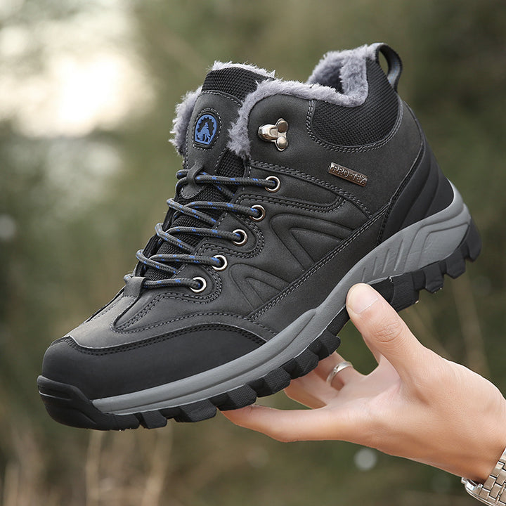 Herren wasserdichte Winter-Trekkingschuhe mit gefüttertem Innenfutter, verstärkter Zehenkappe und griffiger Profilsohle – Tavélo