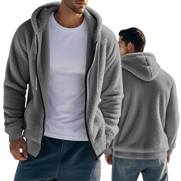 Herren Fleece-Hoodie mit seitlichem Reißverschluss und hochwertigem Material Echoarchiv