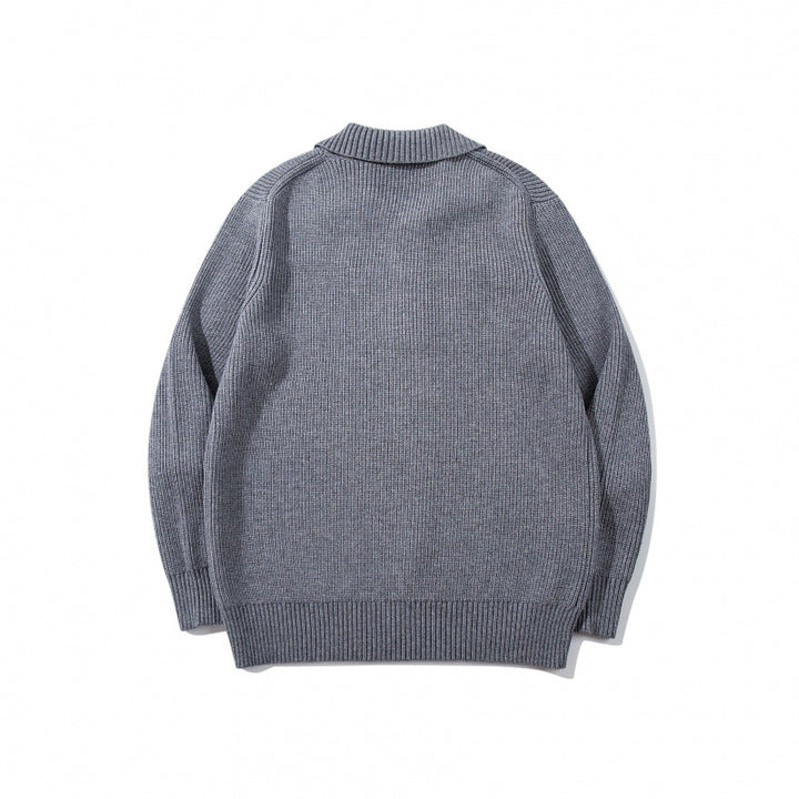 Herren Feinstrick-Polo-Pullover mit Hemdkragen, Knopfleiste und geripptem Saum Echo Archiv