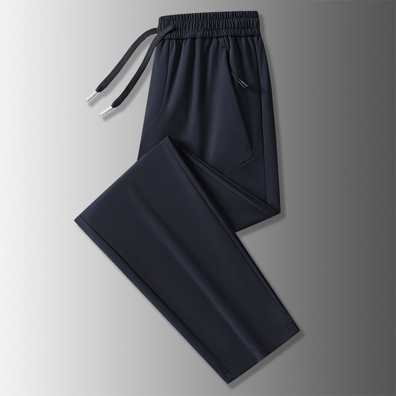 Herren-Jogginghosen mit elastischem Komfortbund, mit Reißverschluss versehenen Taschen und geradem Schnitt – Sorevano