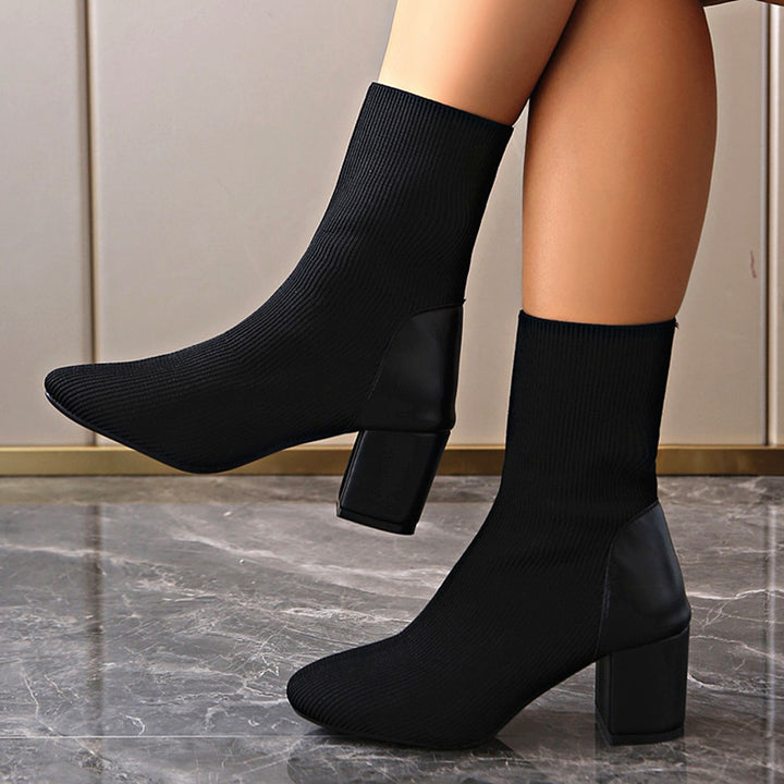 Damen Modische Stiefeletten aus Strick Echo Archiv