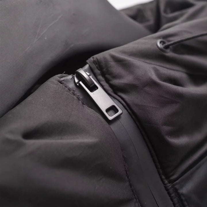 Damen Cropped Stepp-Parka mit Kapuze, wasserdichtem Reißverschluss und Rippbündchen Echoarchiv