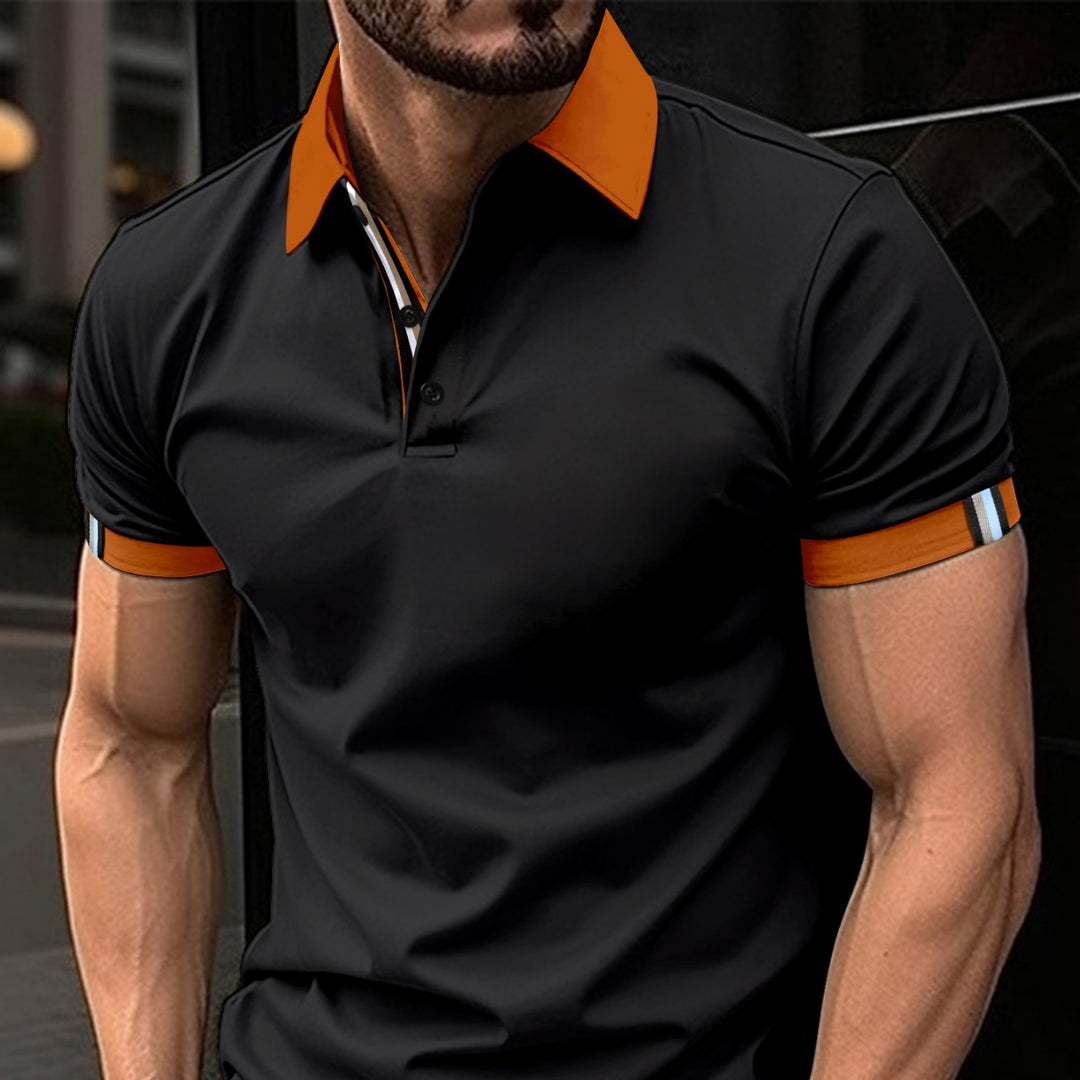 Herren Poloshirt mit modernem Kragen und farbigen Akzenten Echoarchiv