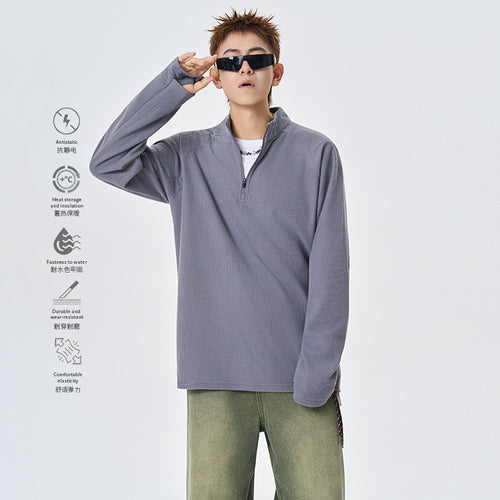Herren Atmungsaktives Thermo‑Waffelshirt mit Halbzip und Raglanärmeln Echo Archiv