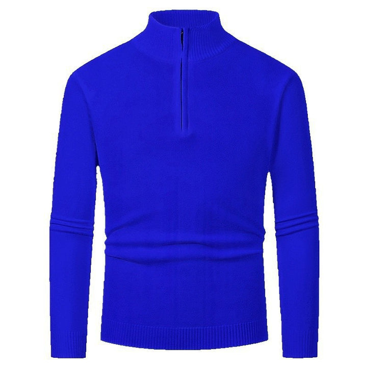 Herren Strickpullover mit hohem Kragen und halbem Reißverschluss Echoarchiv