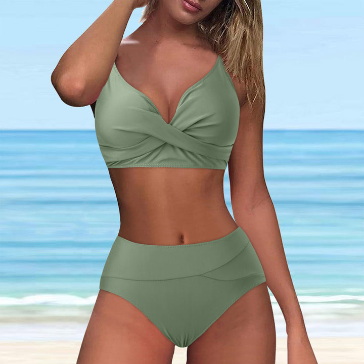 Damen Hochtailliertes Bikini-Set mit raffiniertem Twist-Oberteil Echo Archiv