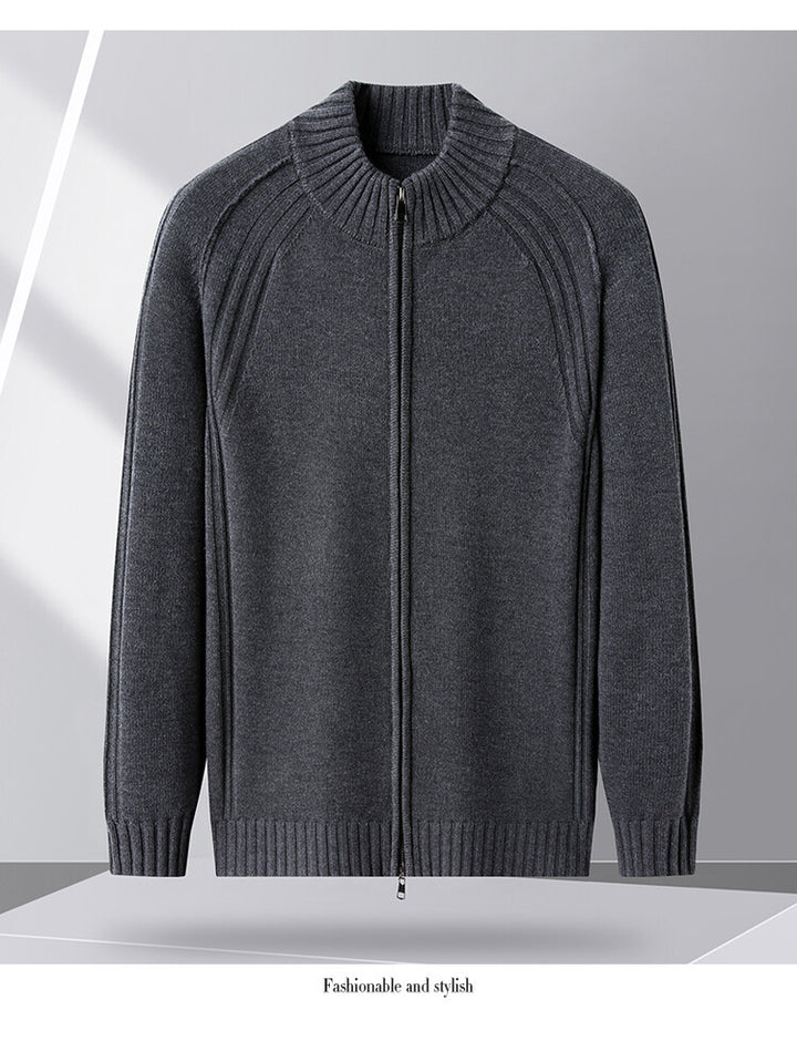 Herren Strickjacke mit Reißverschluss und hohen Kragen Echoarchiv