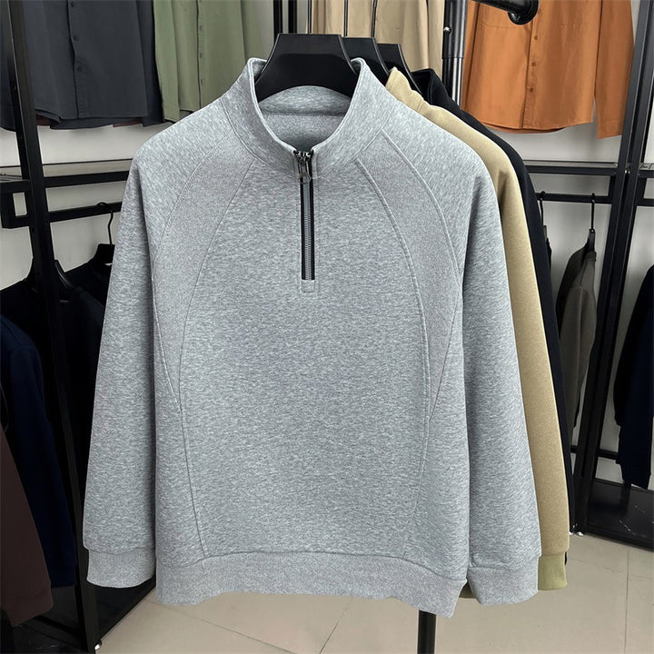 Herren modischer Pullover mit Stehkragen und Reißverschluss Echoarchiv
