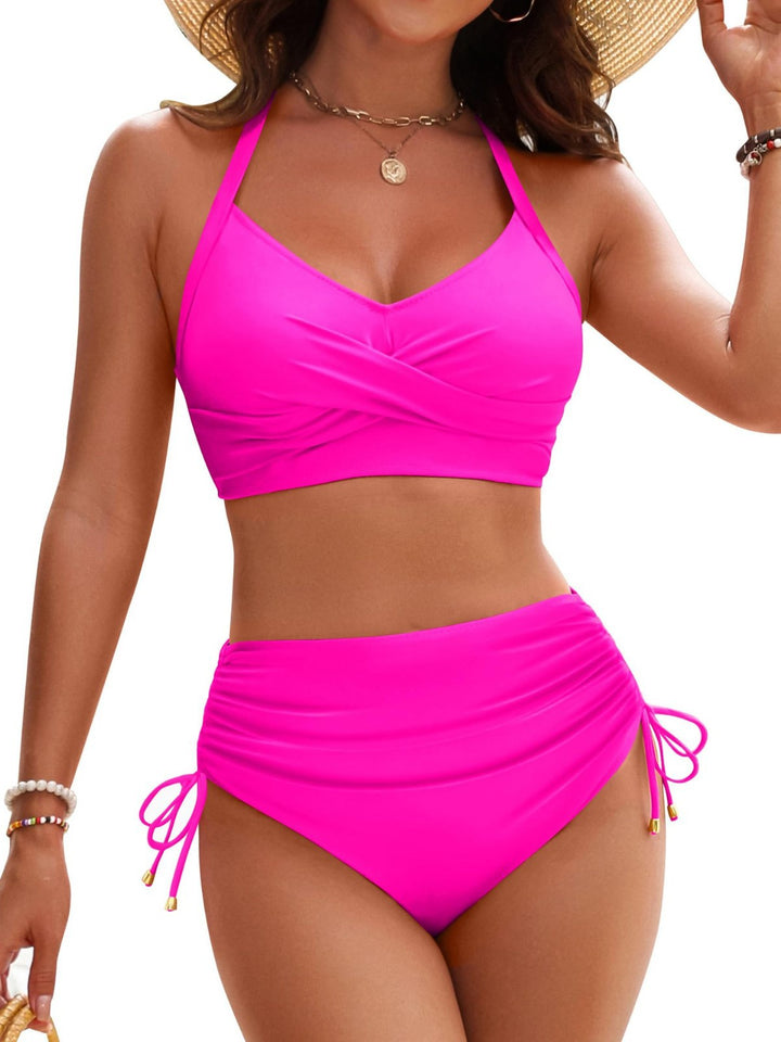 Damen Hochtailliertes Wickel-Bikiniset mit verstellbaren Trägern Echo Archiv