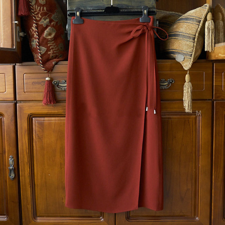 Damen Eleganter Wickelrock aus hochwertigem Stoff Echoarchiv