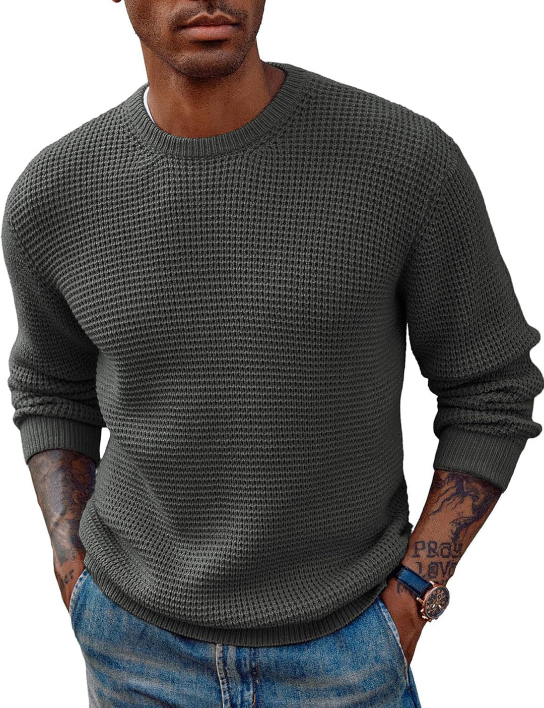 Herren Strukturierter Pullover Echoarchiv
