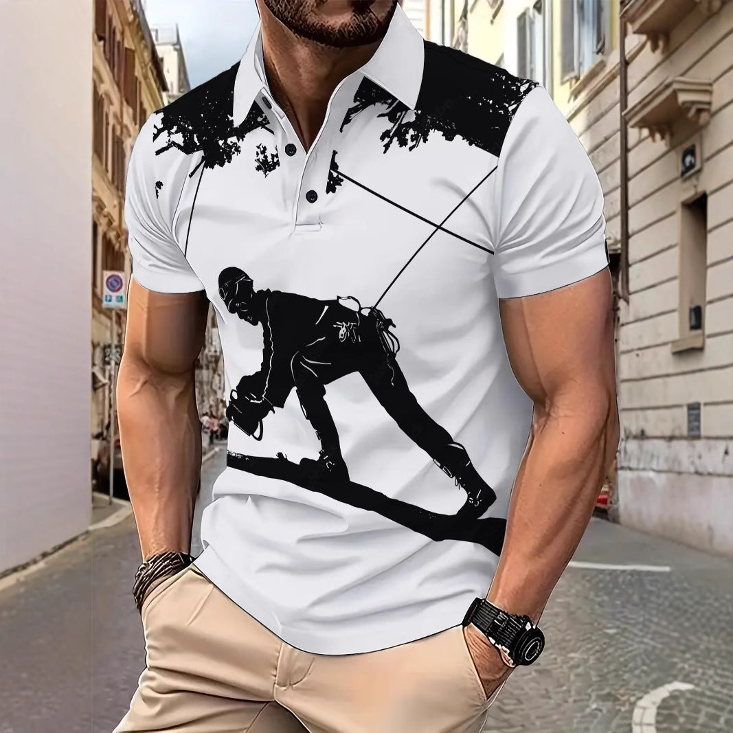 Herren Poloshirt mit kreativer Grafik Echoarchiv