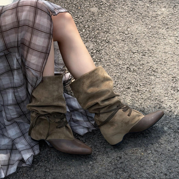 Damen Modische Ankle-Boots mit Schnürung – Varelle