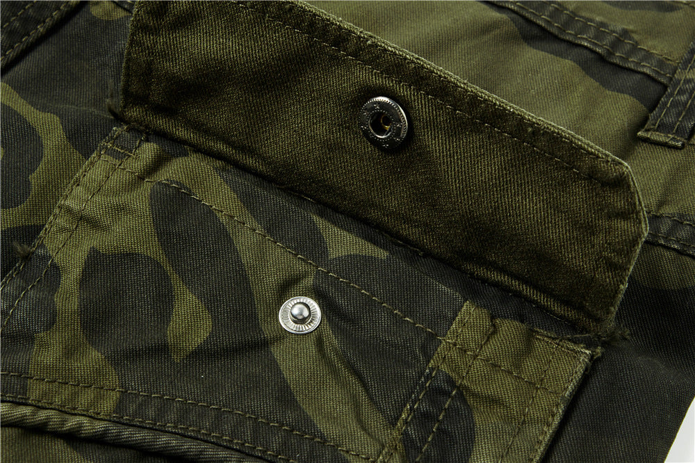 Herren Cargohose im Slim-Fit mit verstärkten Knien Multifachtaschen und Stoffgürtel – Bravaro