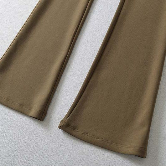 Damen hochtaillierte Stretch‑Schlaghose mit weitem Bootcut‑Schnitt Echoarchiv